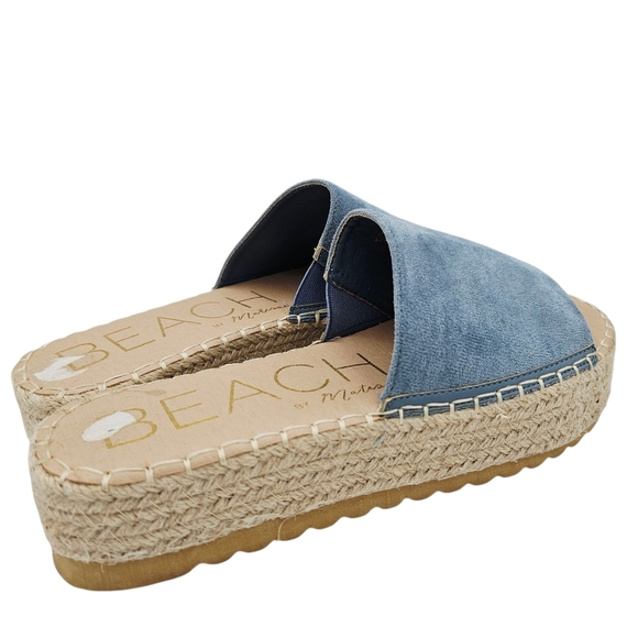 Beach by Matisse Blue Platform Sandals Slides - Picture 7 of 10